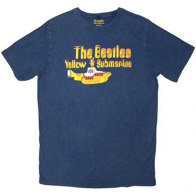Afbeelding van The Beatles Logo &amp; Sub Heren T shirt L Blauw