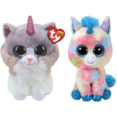 Afbeelding van Ty Knuffel Beanie Buddy Asher Cat &amp; Blitz Unicorn