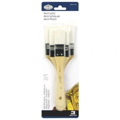 Afbeelding van Royal &amp; Langnickel en witte taklon platte penselenset 3 Pack, RART 150