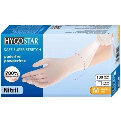 Afbeelding van Hygostar nitril handschoenen Safe Super Stretch 100 stuks maat S poedervrij