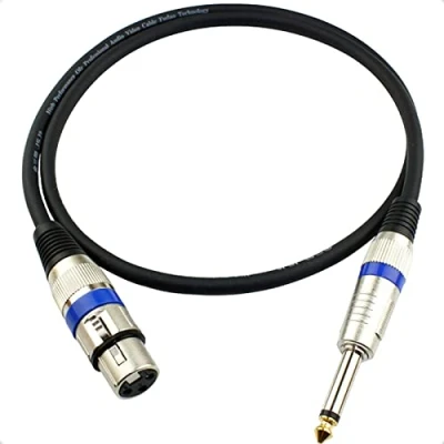 Afbeelding van XLR Vrouwelijke Kabel Naar 6.35mm 1/4inch TS Jack Lead Mono Signaal Plug,3 Pin Onevenwichtige Audio Kabel, Microfoon Amp Luidspreker 1m