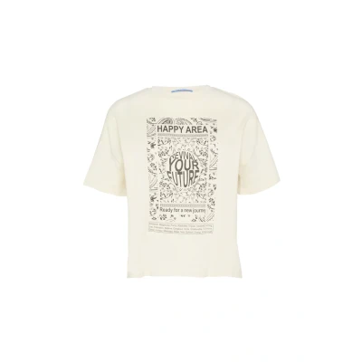 Afbeelding van QS by S. Oliver print shirt off white D maat M