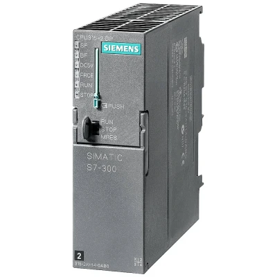 Afbeelding van Siemens simatic s7 300 cpu 315 2dp with mpi interface integrated 24 v dc power supply 256 kbyte working 6es7315 2ah14 0ab0