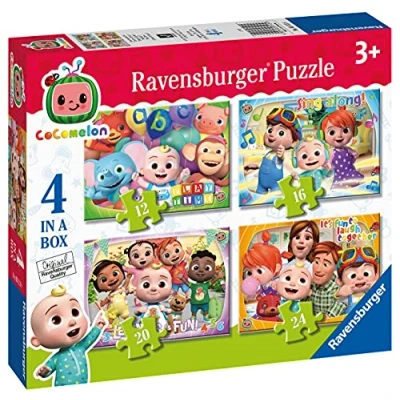 Afbeelding van Ravensburger Cocomelon 4 in Box (12, 16, 20, 24 Pieces) Jigsaw Puzzles for Kids Age 3 Years Up
