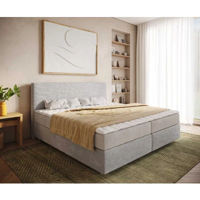 Afbeelding van Boxspring bed Dream Well Koord zilvergrijs 200x200 cm met pocketveringmatras en Visco topper