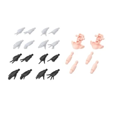 Afbeelding van BANDAI 30MS Option Hand Parts White / Black