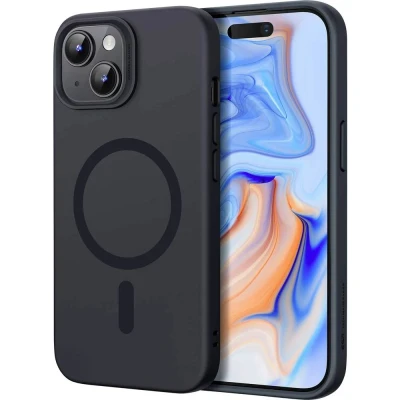 Afbeelding van ESR Cloud Soft HaloLock Case Backcover Apple iPhone 15 Plus Zwart MagSafe compatible