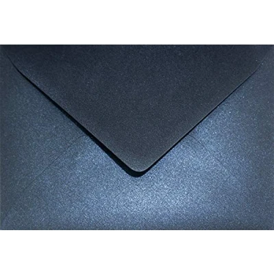 Afbeelding van Netuno 100 parelmoer donkerblauw enveloppen B6 125x175mm Aster Metallic Queens Blue puntflap zonder venster voor uitnodigingen wenskaarten bedankbriefje