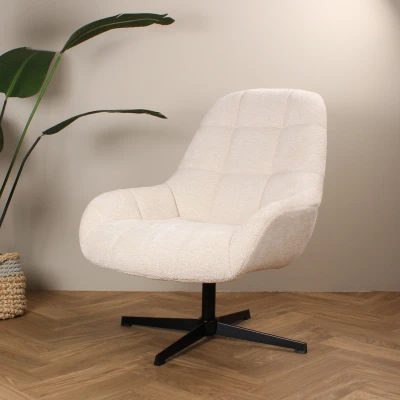 Afbeelding van DS4U Gio draaifauteuil wit Stof
