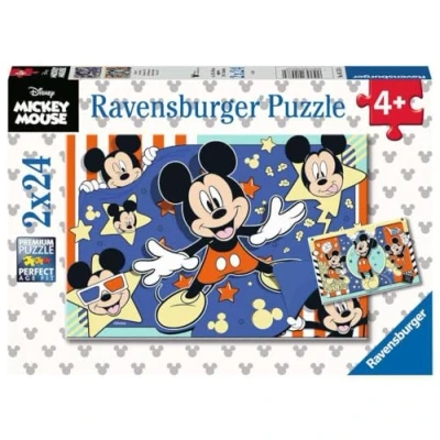 Afbeelding van Ravensburger puzzel Mickey Mouse Twee puzzels 24 stukjes kinderpuzzel