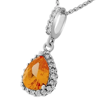 Afbeelding van Orphelia ZH 7226/CI/1 CHAIN WITH PENDANT AND COLORED DROP ZIRCONIUM 925 silver cubic zirkonia 45 cm