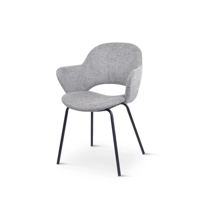 Afbeelding van Nordic Home Nanette eetkamerstoel grijs Stof