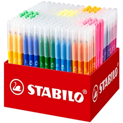 Afbeelding van Viltstiften STABILO Trio A Z 240 stuks met 20 verschillende kleuren