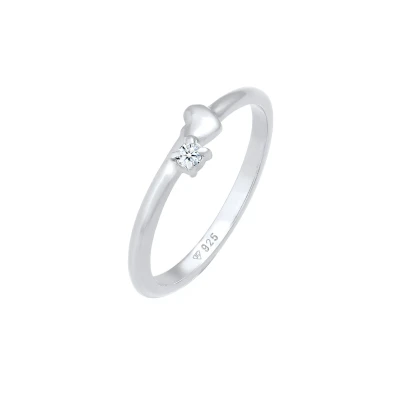 Afbeelding van Elli DIAMONDS Diamant (0.03 ct.) Herz Symbol 925 Sterling Silber Zilver