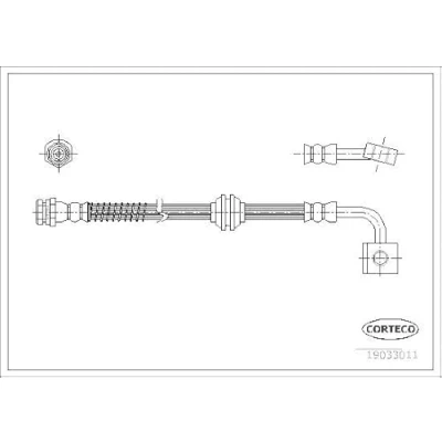 Afbeelding van CORTECO 19033011 Remslang Vooras 536mm KIA: Carnival I (UP) 2.5 V6, 2.9 TDi 1999 2001