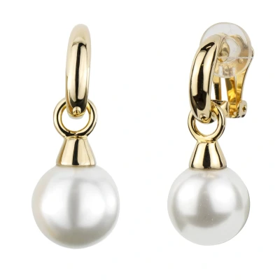 Afbeelding van Traveller Clip Oorbellen Oorclips Dames Hangers Pareloorclips Goudkleurig Wit Parels ø 14 mm Verguld 114242