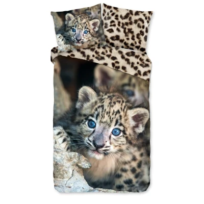 Afbeelding van Kinderdekbedovertrek voor Kinderen 135x200 cm Luipaard Print Multi 1 Persoons 100% Microfiber