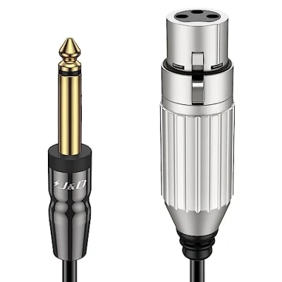 Afbeelding van J&amp;D XLR naar TS 6,35 mm Microfoonkabel, PVC Schelde 1/4 Inch Mannelijk Vrouwelijke Ongebalanceerde Microfoon Stereo Audio Kabel voor Speaker Gitaar Mixer Versterkers