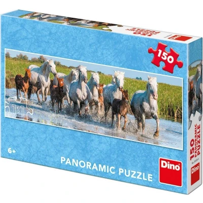Afbeelding van Dino Panorama Puzzel Camargo paarden 150 stukjes