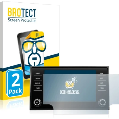 Afbeelding van BROTECT Screenprotector voor Skoda Karoq Amunds Sportline 2021 Infotainment System Folie Beschermfolie transparant (2 Stuks)