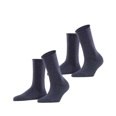 Afbeelding van Esprit 2 PACK Feinste Unifarben Rollrand Sokken Navyblue m, Dames, Maat: 39 42, m