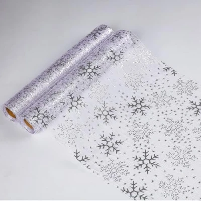 Afbeelding van 2 stuks Kerst Sneeuwfalke Zilveren Tafelloper 274 cm X2 Sprankelend Zilver Metallic Folie Lopers Decoraties Glitter voor Winter Festival Vakantie Thuis Party Seizoensgebonden door Snowkingdom