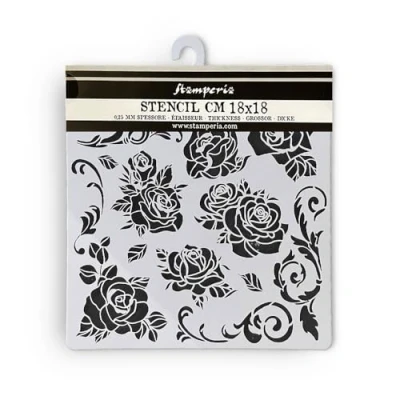 Afbeelding van Stamperia KSTDQ104 Stencils Rozenpatroon, meerkleurig, 18 x 0,2 cm