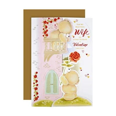Afbeelding van Hallmark Valentijnsdag kaart voor vrouw schattige 3D pop out, Forever Friends Design