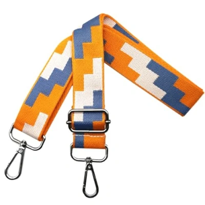 Afbeelding van Tasriemen om te wisselen, verstelbare schouderriem voor tassen, tasriem breed, 3,8 cm, met zilveren karabijnhaak, dames, draagriem, schoudertas en handtassen, oranje, J1