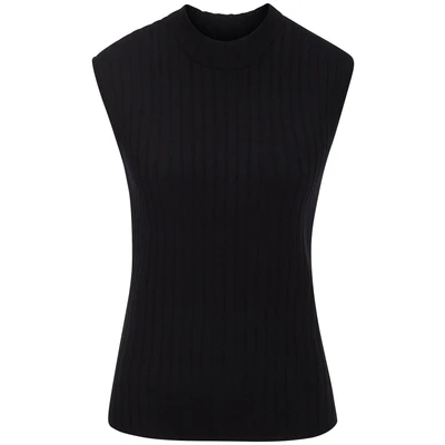Afbeelding van French Connection Gebreide top met klein staand kraagje, loungewear