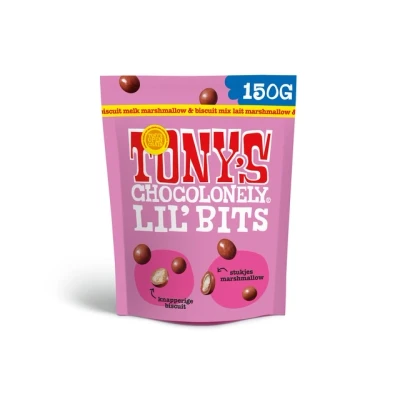 Afbeelding van Chocolade Tonys Chocolonely Lil Bits melk marshmallow biscuit 150 gra