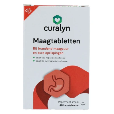 Afbeelding van Curalyn Maagtabletten Pepermunt 48TB