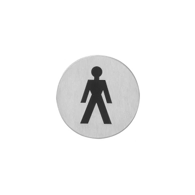 Afbeelding van Intersteel Pictogram herentoilet zelfklevend rond RVS