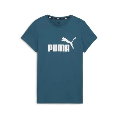 Afbeelding van Puma Essentials LOGO TEE Rundhals Kurzarm UNI Tshirt print, Dames, Maat: XS, Cold green
