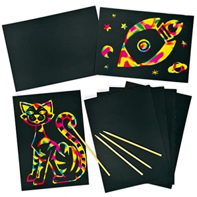 Afbeelding van Baker Ross EF409 Scratch Art 21cm x 15cm gesorteerd
