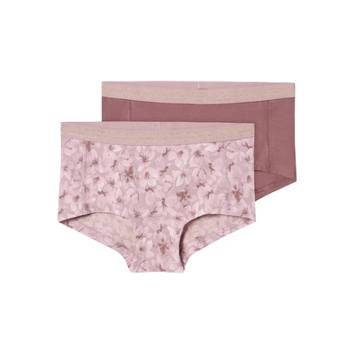 Afbeelding van Name it Nkfhipster Flower 2 PACK Onderbroeken voor kinderen, Maat: 134/140, Mauve shadows