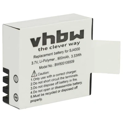 Afbeelding van vhbw Accu compatibel met Rollei Actioncam 220, 310, 330, 372, 415, 416, 425, 426, 510, 525, 540, 610, 625 videocamera camcorder (900mAh, 3,7V, Li Ion)