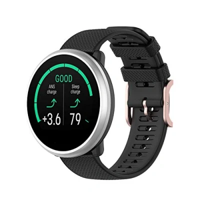 Afbeelding van Yikamosi Compatibel met Polar Pacer/Ignite/Unite Bandje,20mm Snelle release Zachte Siliconen Rose goud Roestvrij stalen sluiting Vervangende Bandje voor Pacer/Ignite/Unite,Zwart