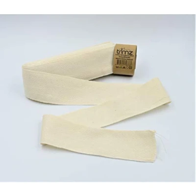 Afbeelding van Trimz 100% Katoen Visgraat Tape, Naturel, 40mm x 5m