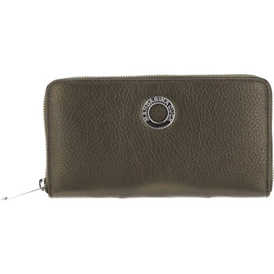 Afbeelding van MANDARINA DUCK Leren Portemonnee Mellow Lux Zip Around Wallet Metal Green Groene