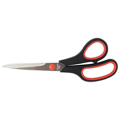 Afbeelding van D.RECT Sg 210 21 cm roestvrij stalen snijschaar voor papier en tapes, rubberen handgreep, schoolschaar gebruik thuis, school kantoor