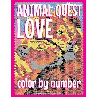 Afbeelding van ANIMAL LOVE QUEST Color by Number: Activity Puzzle Coloring Book for Adults Relaxation &amp; Stress Relief