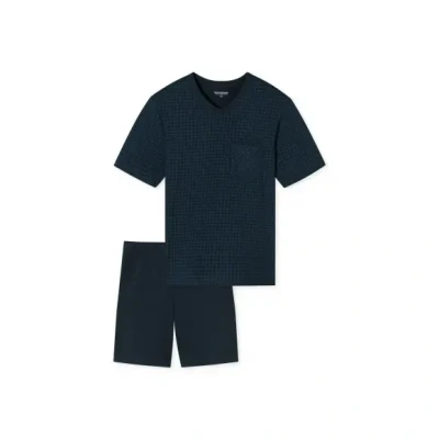 Afbeelding van Schiesser KURZ Vausschnitt Casual Essentials SET Pyjama, Heren, Maat: 48, Dunkelblau