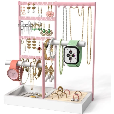 Afbeelding van Ibenzoa® Sieradenhouder met Meerdere Lagen voor Kettingen, Ringen, Armbanden en Oorbellen in Stijlvol Design