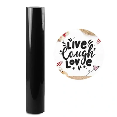 Afbeelding van Zwart Zelfklevende Vinyl folie Permanente Plotterfolie, 30cm x 150cm Glanzend Rol, Premium Chroom Vinyl, DIY Knutselwerk, Auto Sticker, Window Graphics