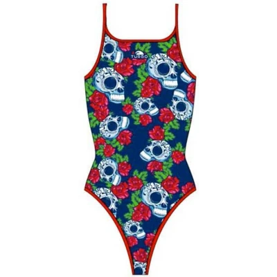 Afbeelding van Turbo Roses&amp;skulls Zwempak Blauw XL Vrouw