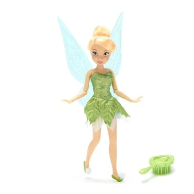 Afbeelding van Disney Store Officiële Tinker Bell Klassieke Pop, Peter Pan, 25 cm/10, Volledig Poseerbare Fee Pop in een Elegante Outfit en Gedetailleerde Vleugels, Speelgoed Haarborstel Leeftijd 3+