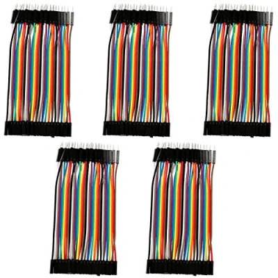 Afbeelding van 5 stks Kleurrijke 10 cm Jumper Draden Set 40pin Male naar Vrouwelijke Lint Kabels voor Breadboard