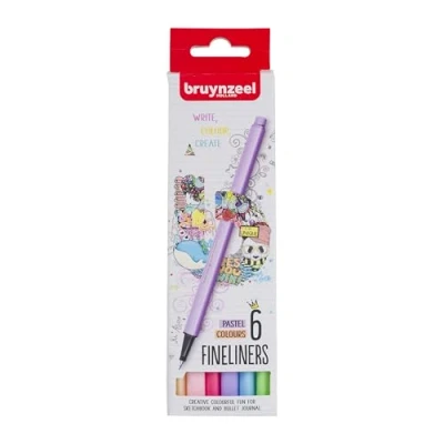 Afbeelding van Fineliner Bruynzeel set á 6 pastelkleuren