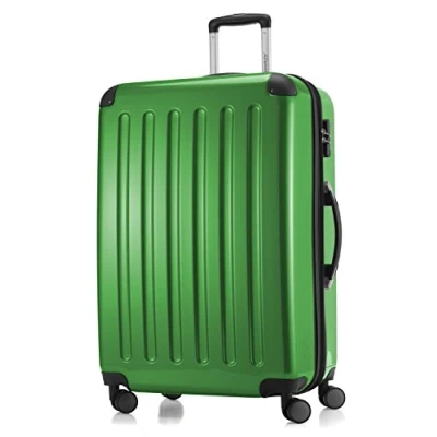 Afbeelding van HAUPTSTADTKOFFER Alex koffer met harde schaal, trolley, reiskoffer, 4 dubbele wielen, uitbreiding, groen, 75 cm Koffer,